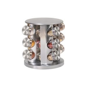 FEELING MALL Revolving Spice Tower - Countertop Round Spice Rack, Set of 12 Jars