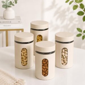 SR Set of 2 Oval Window Plastic Storage Container (1000ml) - Airtight Kitchen Storage