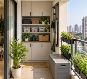 Balcony & Utility Area Storage Design Ideas for Rohini Delhi NCR Flats 1 Balcony & Utility Area Storage Design Ideas for Rohini Delhi NCR Flats